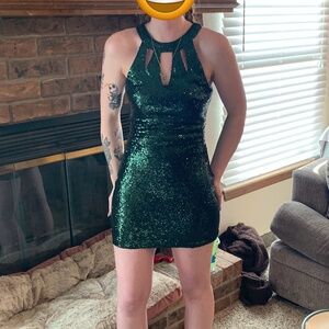 Green sequin Homecoming dress